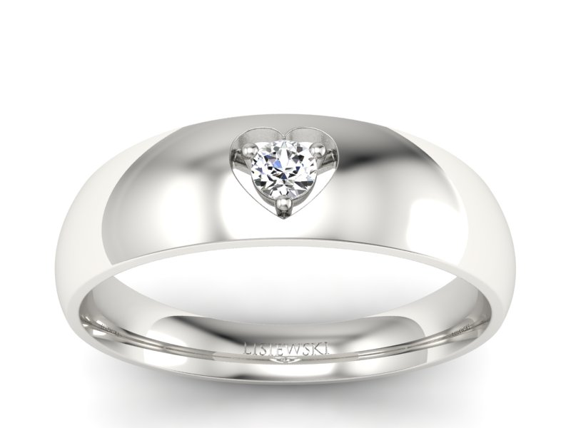 Złoty pierścionek z brylantem białe złoto - p16052b