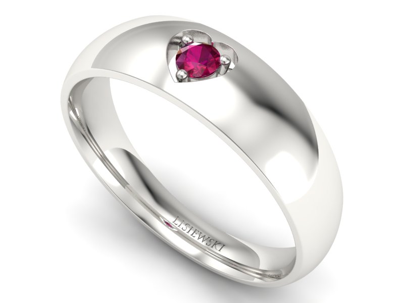 Złoty pierścionek z rubinem białe złoto - p16052br — zdjęcie 3