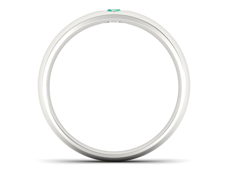 Złoty pierścionek ze szmaragdem białe złoto - p16052bsm — zdjęcie 2