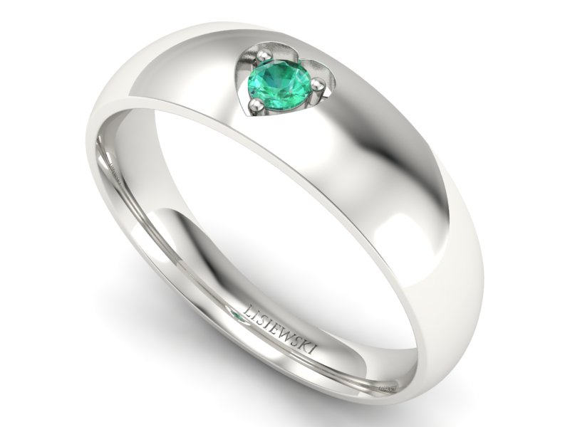 Złoty pierścionek ze szmaragdem białe złoto - p16052bsm — zdjęcie 3