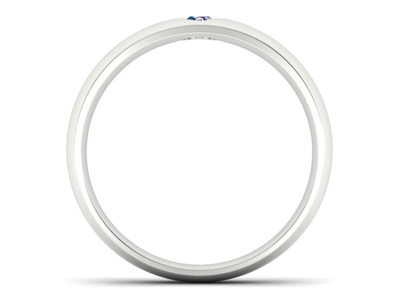 Złoty pierścionek z szafirem białe złoto - p16052bsz — zdjęcie 2