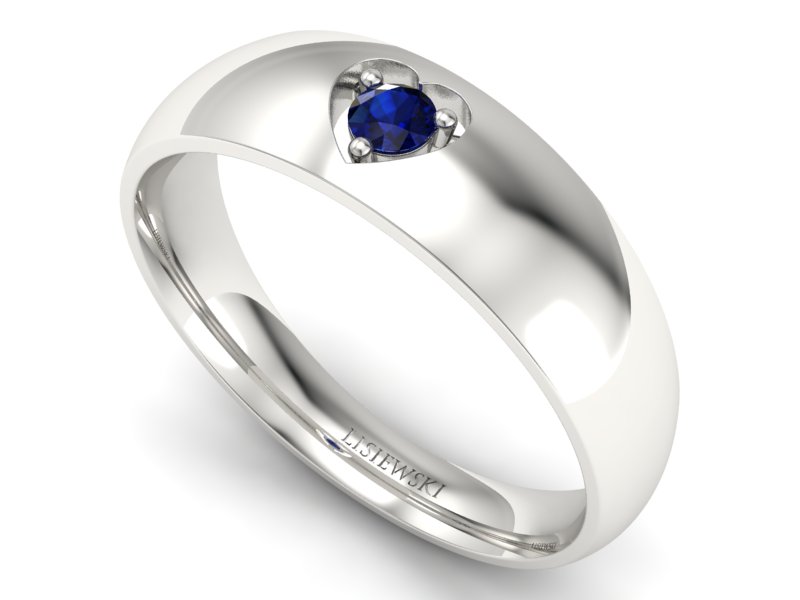 Złoty pierścionek z szafirem białe złoto - p16052bsz — zdjęcie 3