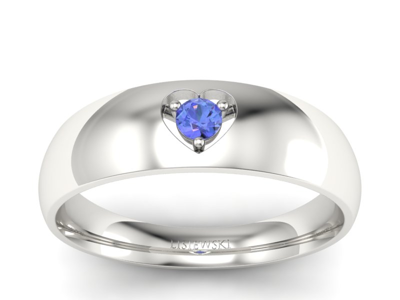 Złoty pierścionek z tanzanitem białe złoto - p16052bt