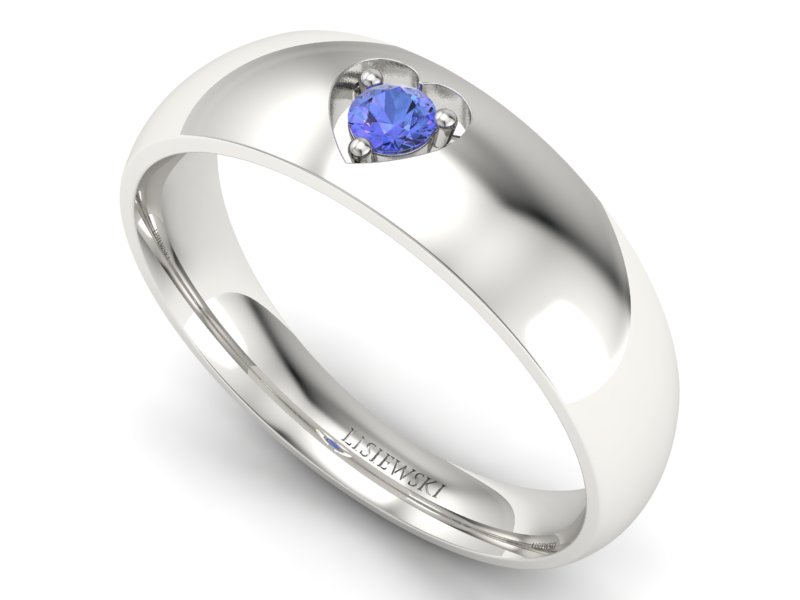 Złoty pierścionek z tanzanitem białe złoto - p16052bt — zdjęcie 3
