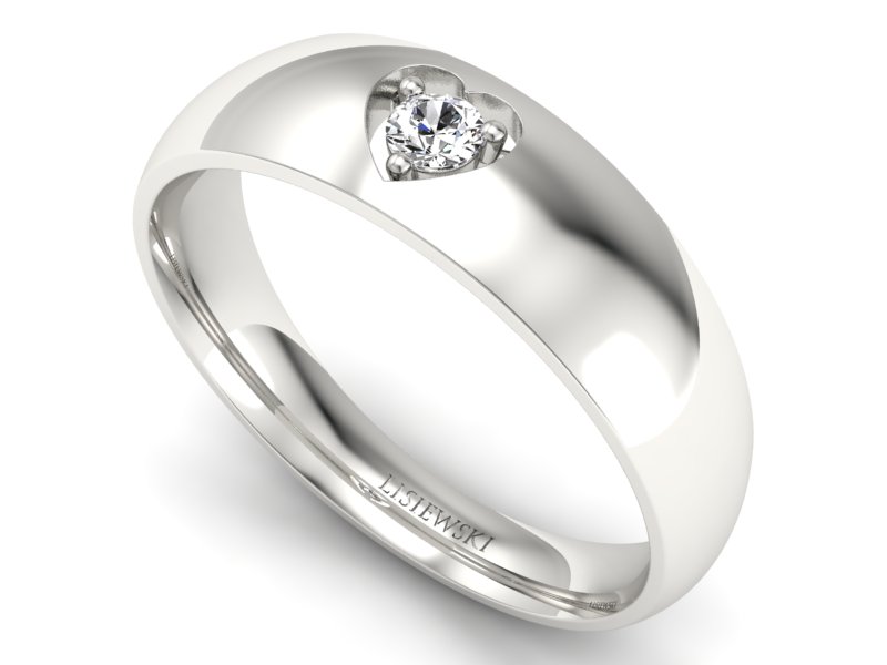 Pierścionek z platyny z brylantem - p16052PT — zdjęcie 3