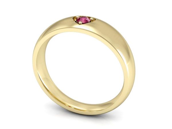 Pierścionek zaręczynowy z rubinem w żółtym złocie - p16052zr