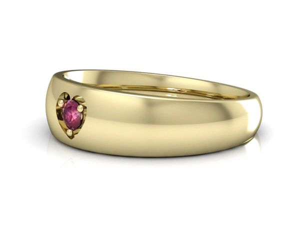 Pierścionek zaręczynowy z rubinem w żółtym złocie - p16052zr