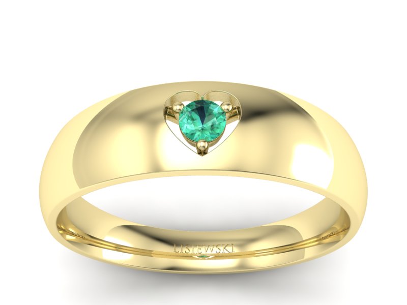Złoty pierścionek ze szmaragdem żółte złoto - p16052zsm