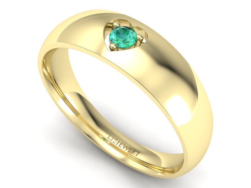 Złoty pierścionek ze szmaragdem żółte złoto - p16052zsm — zdjęcie 3