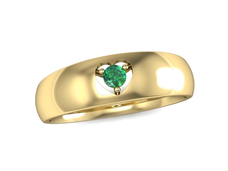 Złoty pierścionek ze szmaragdem żółte złoto - p16052zsm — zdjęcie 4