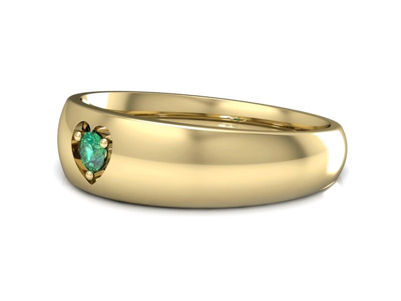 Złoty pierścionek ze szmaragdem żółte złoto - p16052zsm — zdjęcie 5