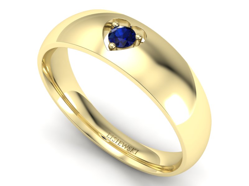 Złoty pierścionek z szafirem żółte złoto - p16052zsz — zdjęcie 3