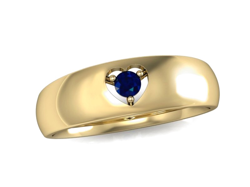 Złoty pierścionek z szafirem żółte złoto - p16052zsz — zdjęcie 4