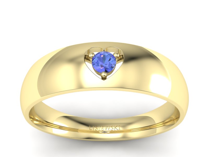 Złoty pierścionek z tanzanitem żółte złoto - p16052zt