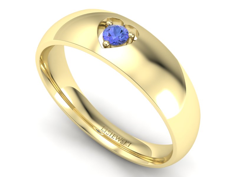 Złoty pierścionek z tanzanitem żółte złoto - p16052zt — zdjęcie 3