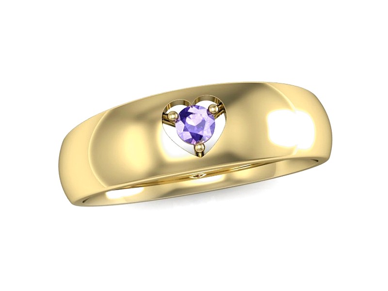 Złoty pierścionek z tanzanitem żółte złoto - p16052zt — zdjęcie 4