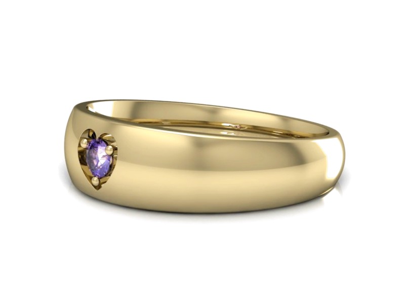Złoty pierścionek z tanzanitem żółte złoto - p16052zt — zdjęcie 5
