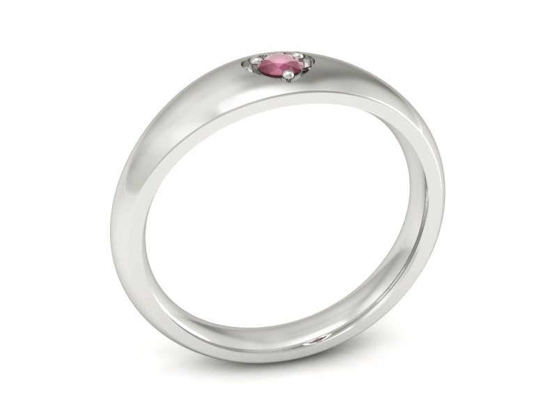 Złoty pierścionek zaręczynowy z rubinem - p16053br — zdjęcie 3
