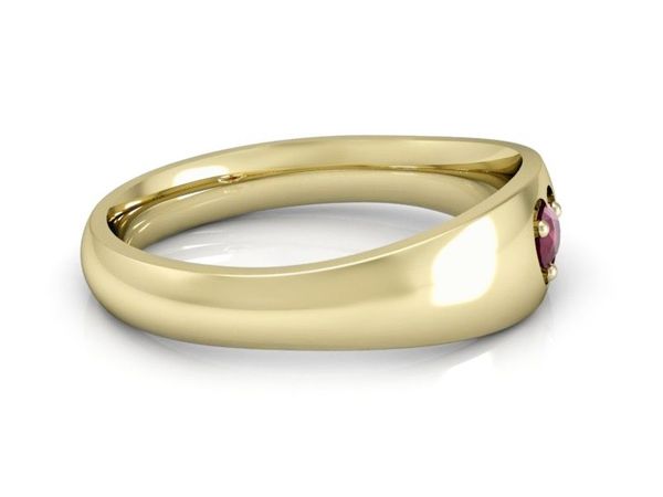 Pierścionek zaręczynowy z rubinem żółte złoto - p16053zr
