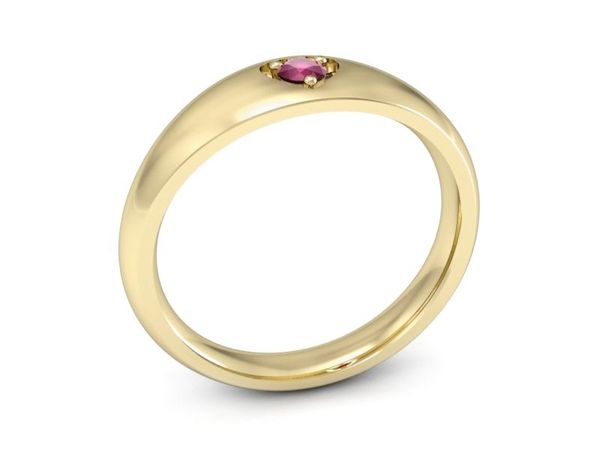 Pierścionek zaręczynowy z rubinem żółte złoto - p16053zr
