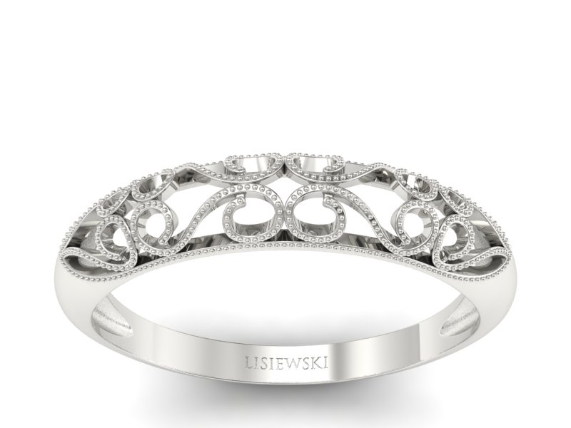 Złoty pierścionek białe złoto - p16054b