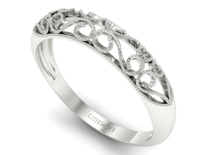 Złoty pierścionek białe złoto - p16054b — zdjęcie 3