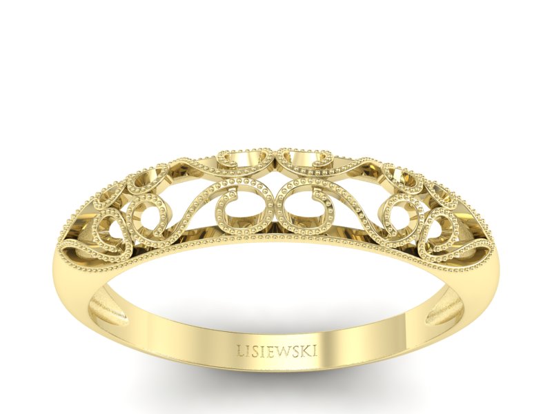 Złoty pierścionek żółte złoto - p16054z