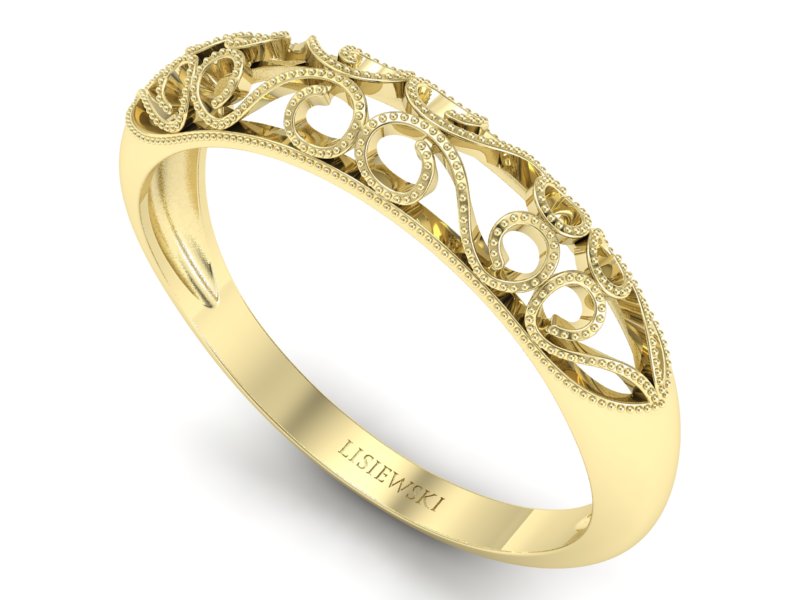 Złoty pierścionek żółte złoto - p16054z — zdjęcie 3