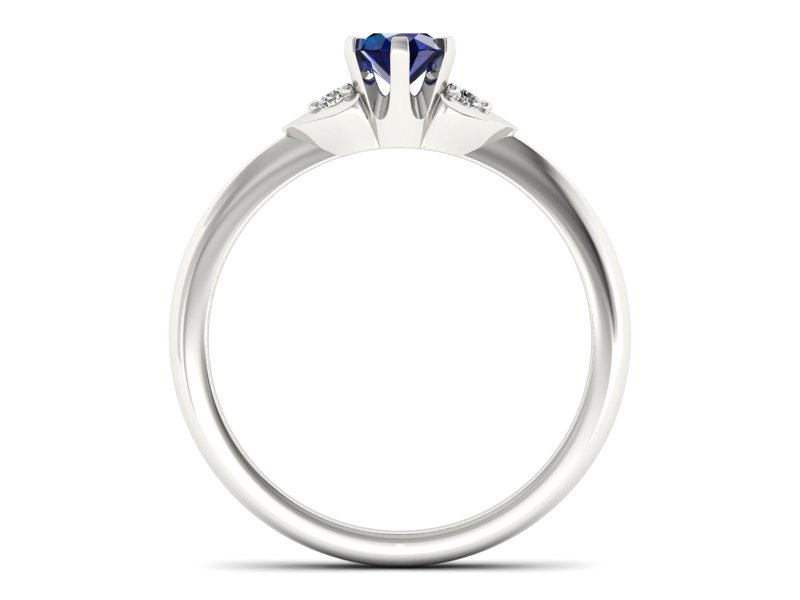 Złoty pierścionek z szafirem i brylantami - p16056bsz — zdjęcie 2