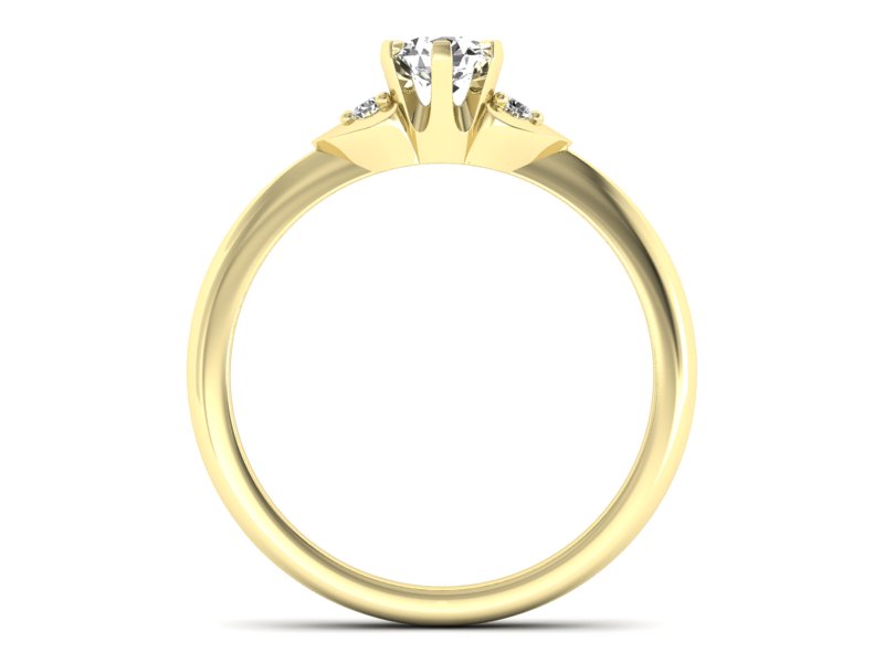 Złoty pierścionek z brylantami żółte złoto - p16056z — zdjęcie 2