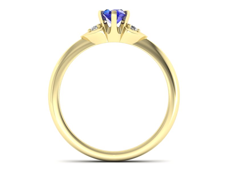 Pierścionek z szafirem i brylantami - p16056zszc — zdjęcie 2