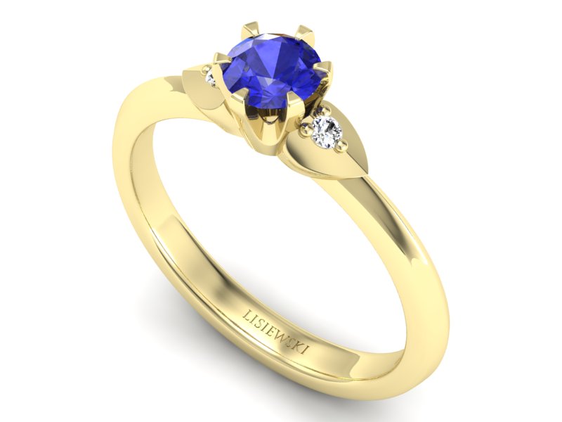 Pierścionek z szafirem i brylantami - p16056zszc — zdjęcie 3