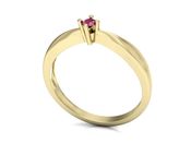 Złoty Pierścionek zaręczynowy z rubinem - p16057zr - 3