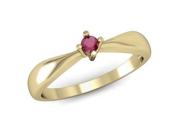 Złoty Pierścionek zaręczynowy z rubinem - p16057zr - 1