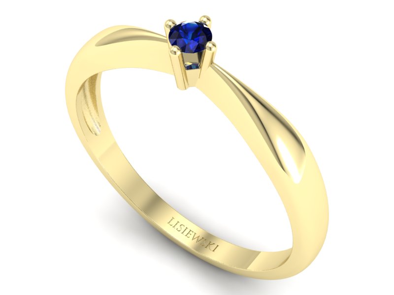 Złoty pierścionek z szafirem żółte złoto - p16057zsz — zdjęcie 3