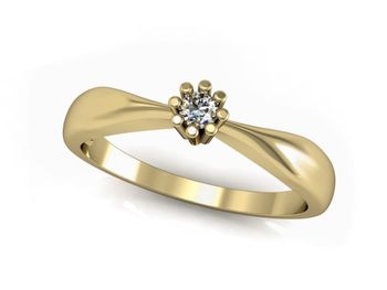 Pierścionek zaręczynowy z brylantami żółte złoto - p16058z - 1