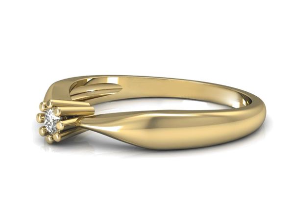 Pierścionek zaręczynowy z brylantami żółte złoto - p16058z