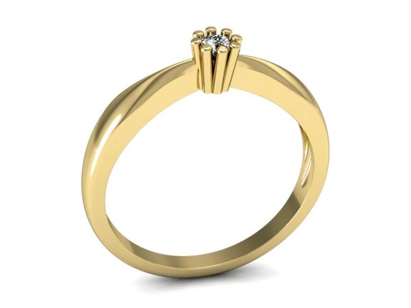 Pierścionek zaręczynowy z brylantami żółte złoto - p16058z