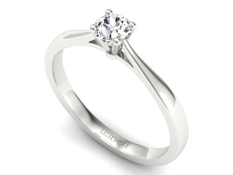 Złoty pierścionek zaręczynowy z brylantem - p16059b — zdjęcie 3