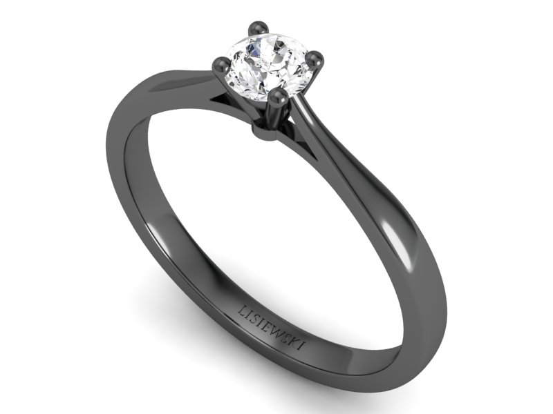 Złoty pierścionek zaręczynowy z brylantem - p16059cz — zdjęcie 3