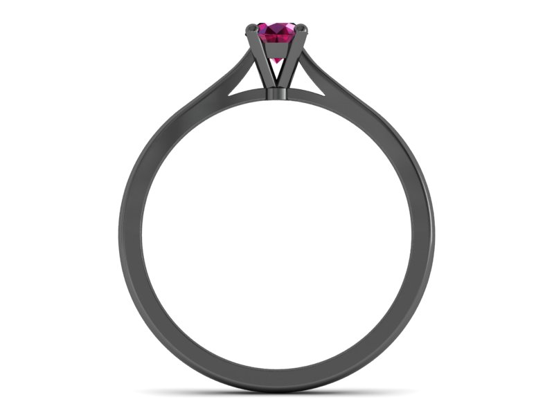 Czarne złoto pierścionek zaręczynowy z rubinem - p16059czr — zdjęcie 2