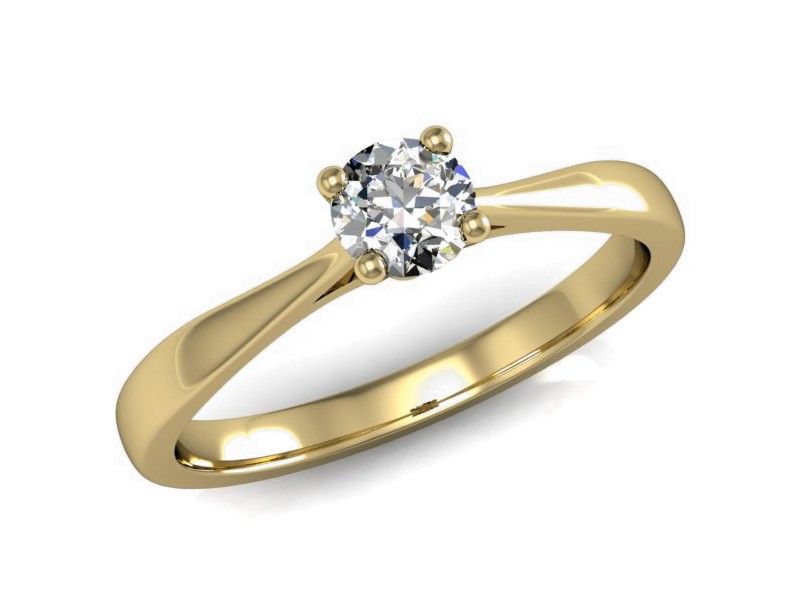 Pierścionek zaręczynowy z diamentami w żółtym złocie - p16059z