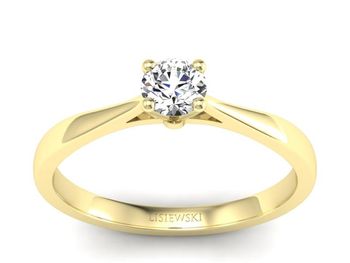 Pierścionek zaręczynowy z diamentami żółte złoto - p16059z - 1