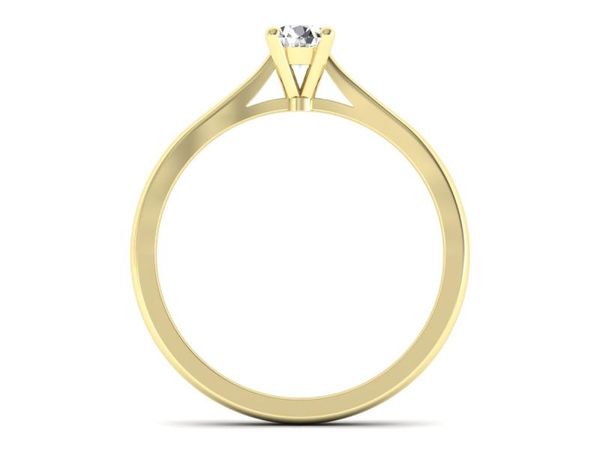 Pierścionek zaręczynowy z diamentami żółte złoto - p16059z