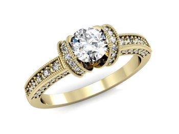 Pierścionek zaręczynowy z diamentami złoto 585 - p16061z - 1