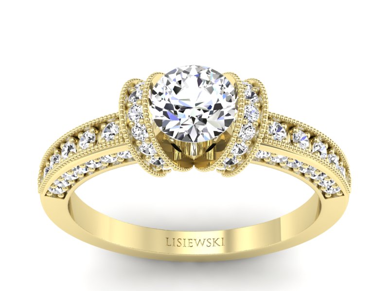 Pierścionek zaręczynowy z diamentami - p16061z