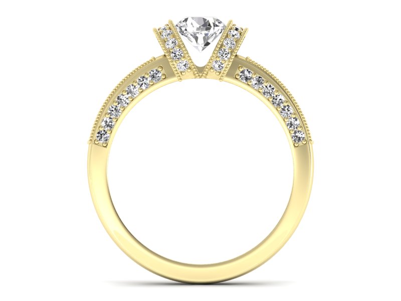 Pierścionek zaręczynowy z diamentami - p16061z — zdjęcie 2