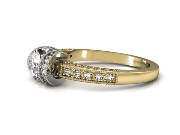 Pierścionek zaręczynowy z brylantami złoto 585 - p16061zb