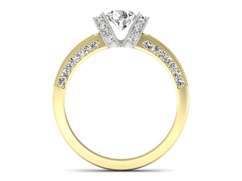 Pierścionek zaręczynowy z brylantami - p16061zb — zdjęcie 2