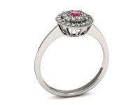 Pierścionek z rubinem białe złoto i brylantami proba 585 - P16063br- 3